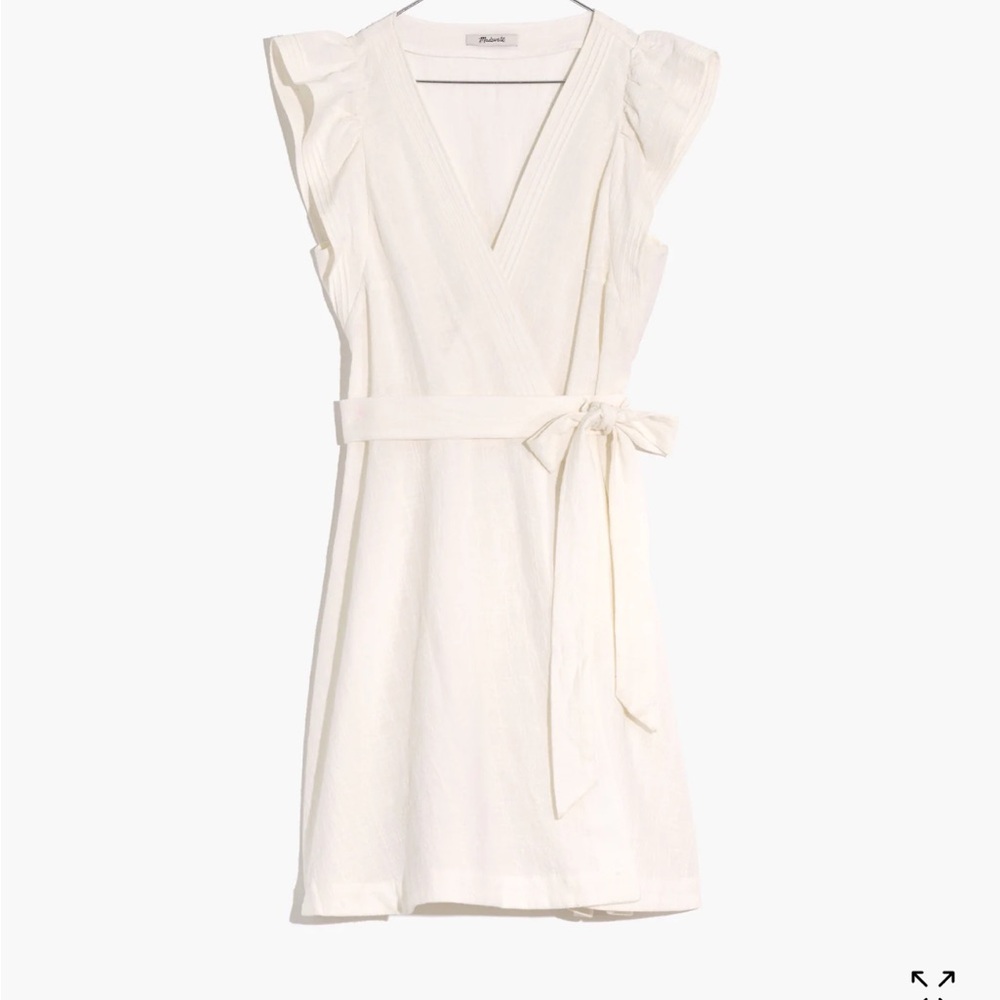 Madewell Ruffle-Sleeve Wrap Mini Dress - Lighthouse